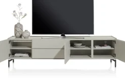 NOON lowboard 210 cm - 3-deuren + 2-laden - zijdegrijs