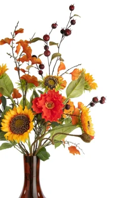 Olive Leaf Spray H82cm kunstbloem in de kleur Groen