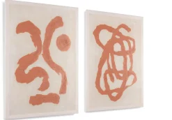 Organic Abstract schilderijen in de kleur Oranje - COCOmaison