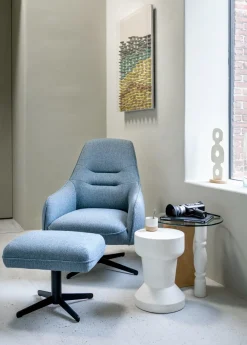 Oviedo poef / hocker met draaipoot of draadframe poot