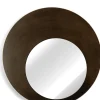 Pelle spiegel XL D80cm in de kleur Bruin - COCOmaison