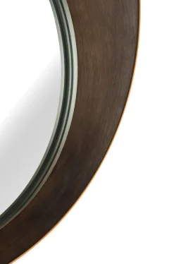 Pelle spiegel XL D80cm in de kleur Bruin - COCOmaison