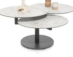 PETE salontafel draaibaar - ca. 100 x 100 cm (rond) - wit