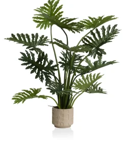 Philodendron Selloum kunstplant (H125cm) in de kleur Groen