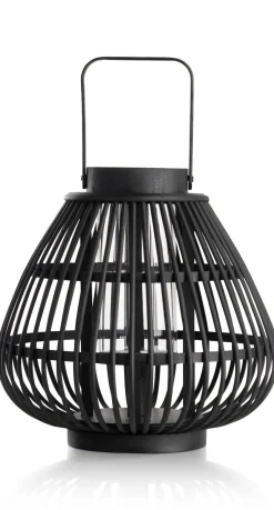 Philou windlicht H26,5cm in de kleur Zwart - COCOmaison