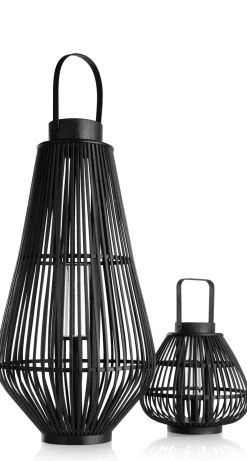 Philou windlicht H26,5cm in de kleur Zwart - COCOmaison