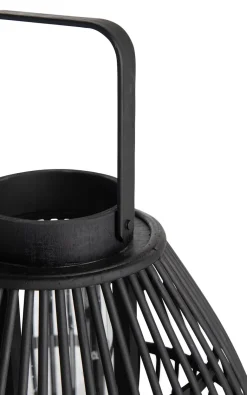 Philou windlicht H26,5cm in de kleur Zwart - COCOmaison