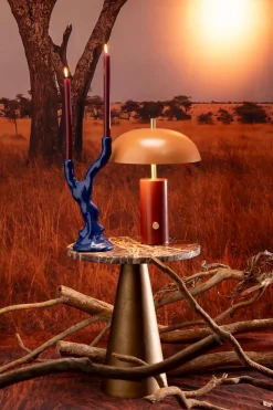 Rebecca abstracte kandelaar delfts blauw - COCOmaison