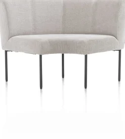 Reverso hoek voor eetkamerbank in de kleur Kiezel - XOOON