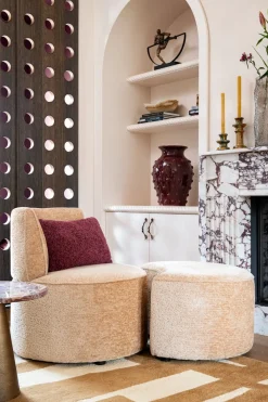 Roan poef maan (H44cm) in de kleur Oker - COCOmaison