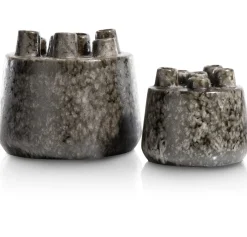 Safia vaas H21cm in de kleur Zwart - COCOmaison