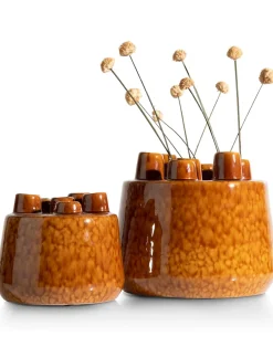 Safia vaas H21cm in de kleur Bruin - COCOmaison