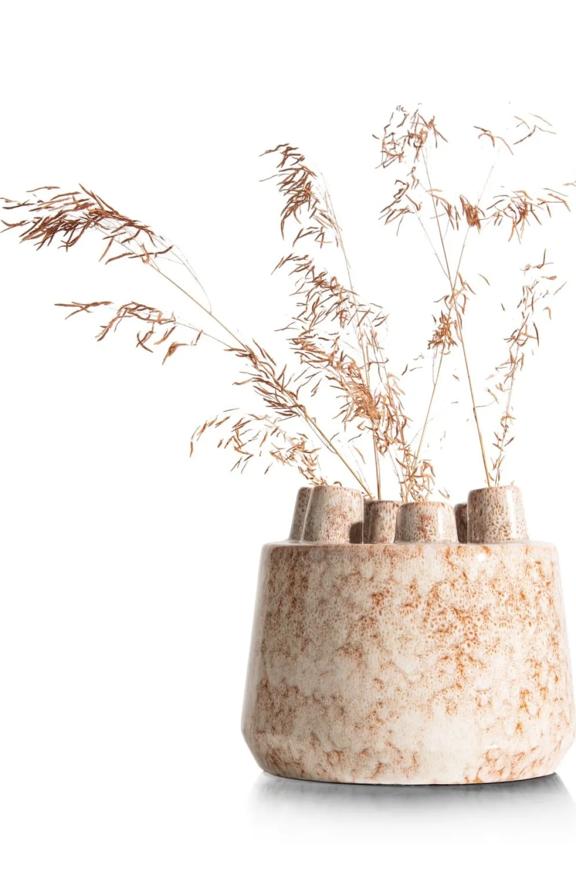 Safia vaas H21cm in de kleur Beige - COCOmaison