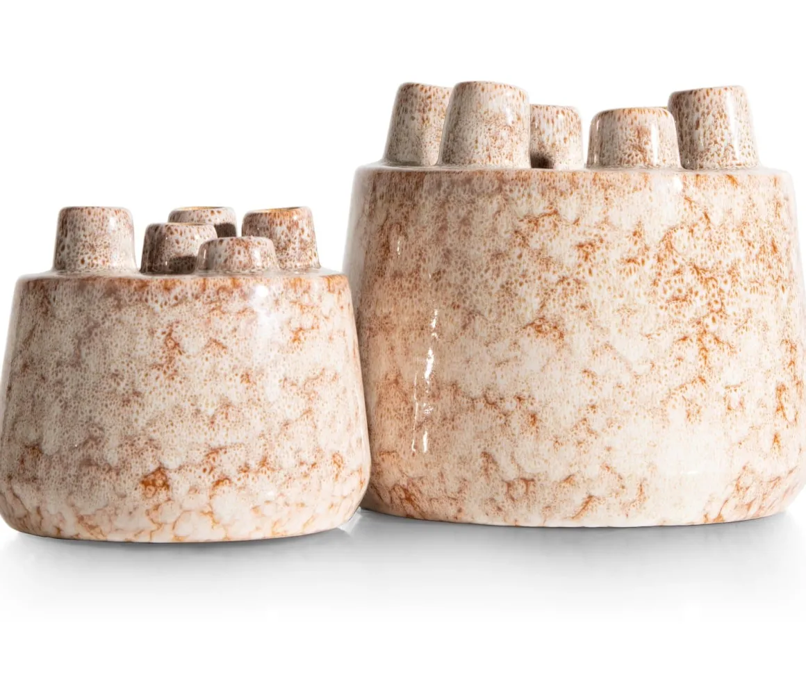 Safia vaas H21cm in de kleur Beige - COCOmaison