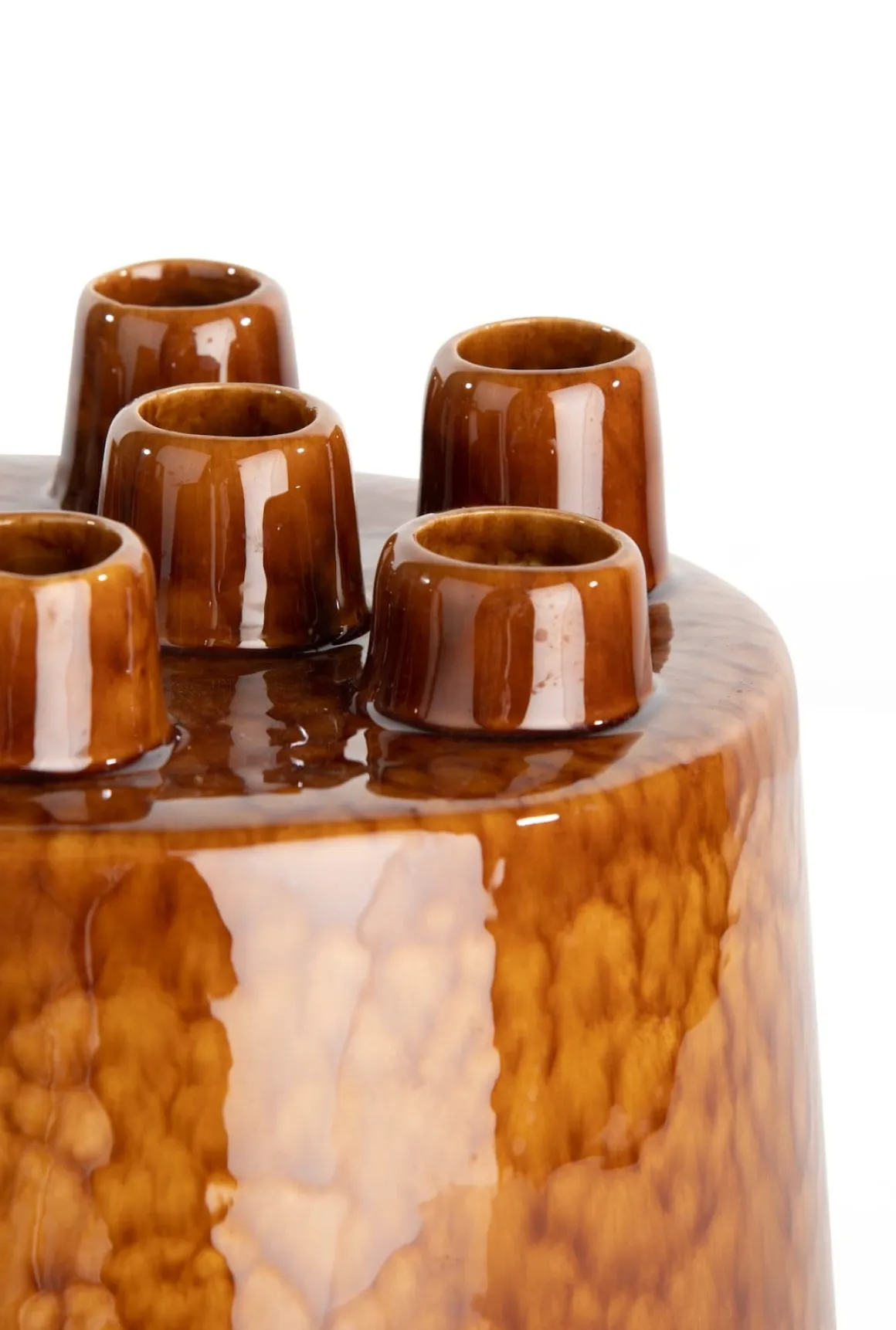 Safia vaas H15cm in de kleur Bruin - COCOmaison