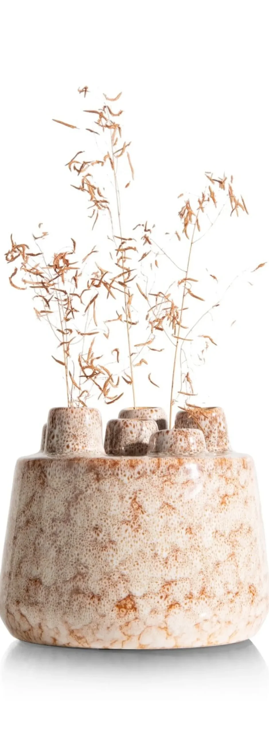 Safia vaas H15cm in de kleur Beige - COCOmaison