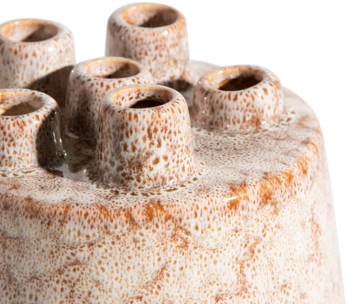 Safia vaas H15cm in de kleur Beige - COCOmaison