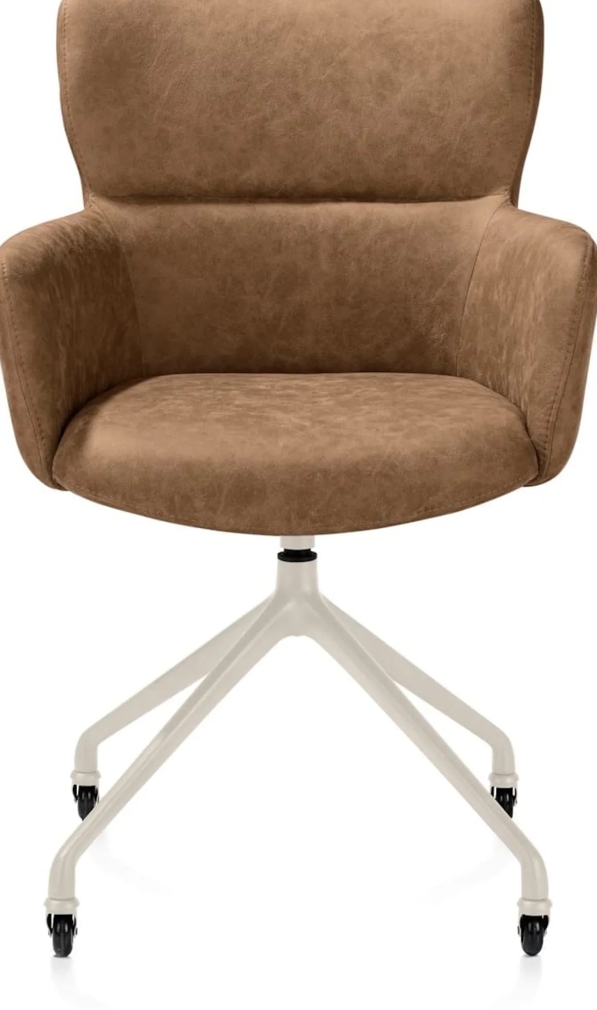 Sage, armstoel + wielen - alu frame in creme - stof Oregon - Desert