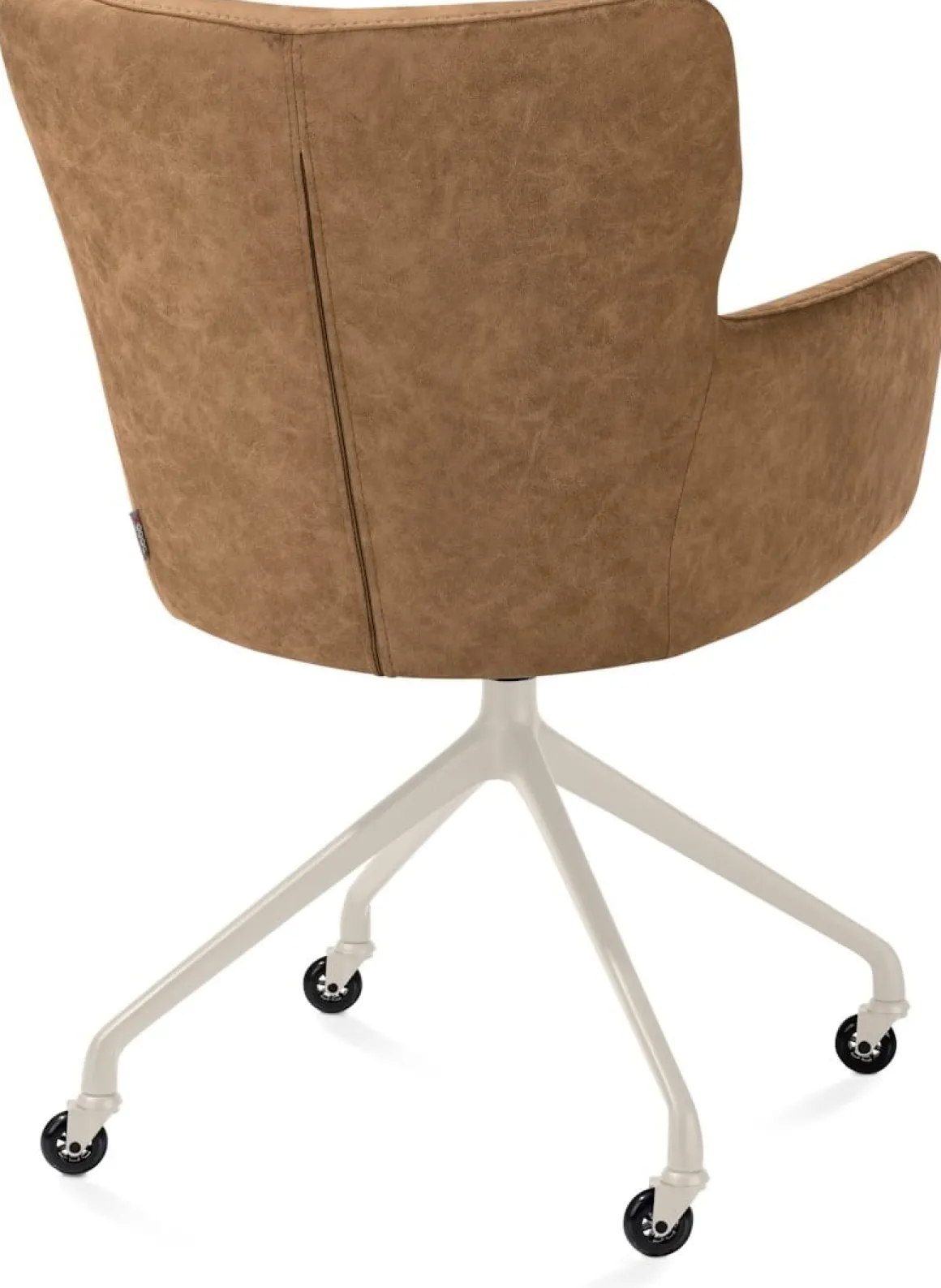 Sage, armstoel + wielen - alu frame in creme - stof Oregon - Desert