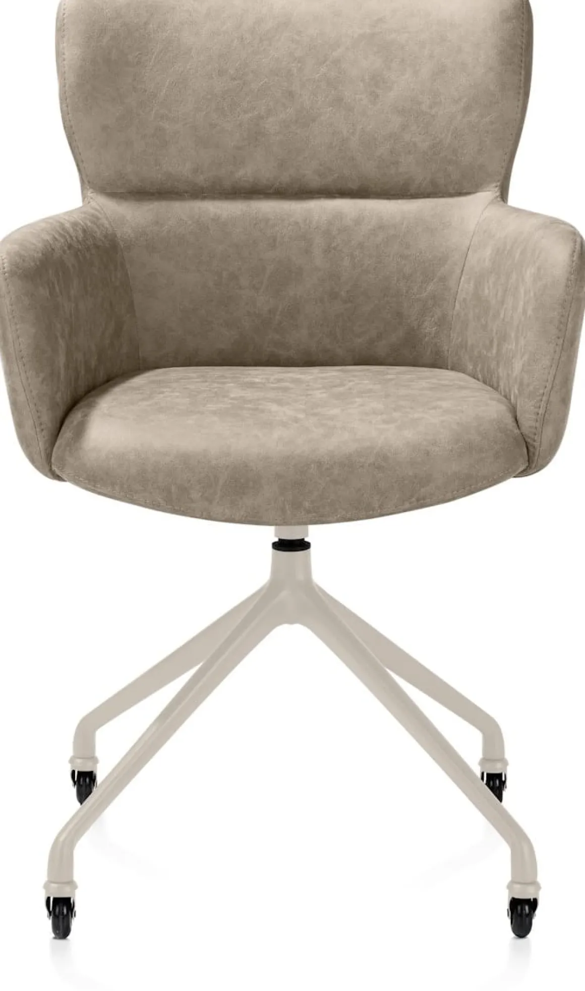 Sage, armstoel + wielen - alu frame in creme - stof Oregon - beige