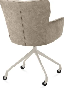 Sage, armstoel + wielen - alu frame in creme - stof Oregon - beige