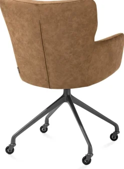 Sage, armstoel + wielen - alu frame in graphiet - stof Oregon - Desert