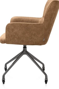 Sage, armstoel + wielen - alu frame in graphiet - stof Oregon - Desert