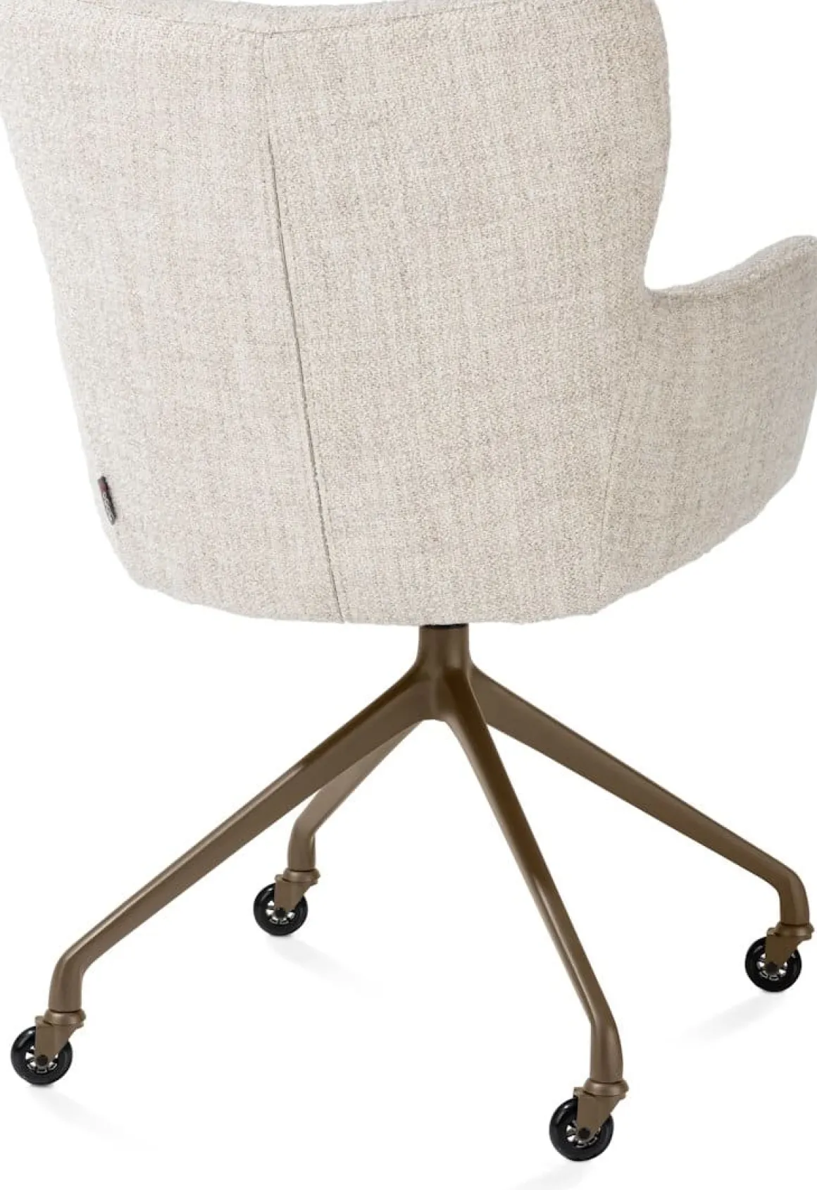 Sage, armstoel + wielen - alu frame in steelbrown - stof Luton - Creme