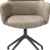 Sage, armstoel draaibaar - graphiet - stof Oregon - beige