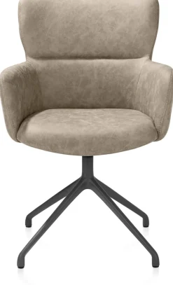 Sage, armstoel draaibaar - graphiet - stof Oregon - beige