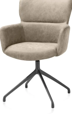 Sage, armstoel draaibaar - graphiet - stof Oregon - beige