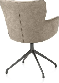 Sage, armstoel draaibaar - graphiet - stof Oregon - beige