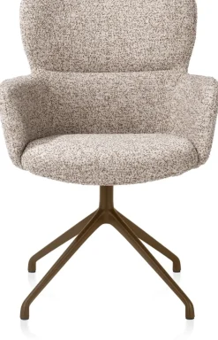 Sage, armstoel draaibaar - steelbrown - stof Luton - koper