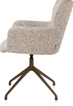 Sage, armstoel draaibaar - steelbrown - stof Luton - koper