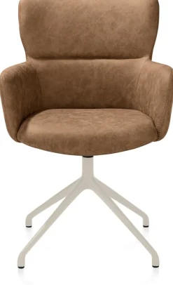 Sage, armstoel draaibaar - creme - stof Oregon - Desert