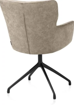 Sage, armstoel draaibaar - rough off black - stof Oregon - beige