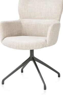 Sage, armstoel draaibaar - graphiet - stof Luton - Creme