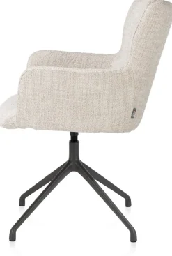 Sage, armstoel draaibaar - graphiet - stof Luton - Creme