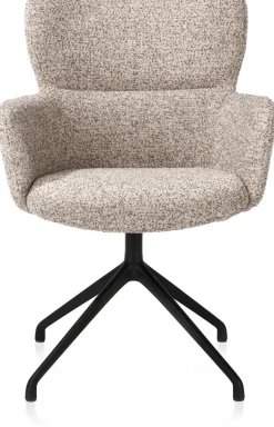 Sage, armstoel draaibaar - rough off black - stof Luton - koper