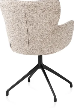 Sage, armstoel draaibaar - rough off black - stof Luton - koper