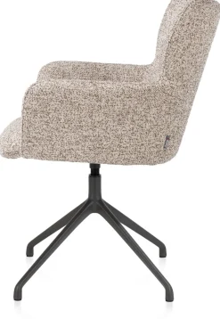 Sage, armstoel draaibaar - graphiet - stof Luton - koper