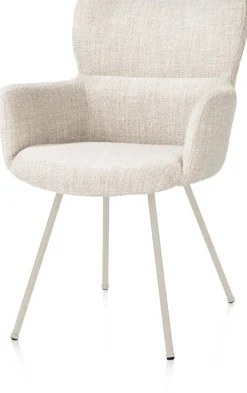 Sage, armstoel 4-pootjes creme - stof Luton - Creme