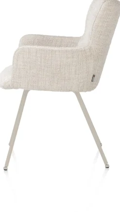 Sage, armstoel 4-pootjes creme - stof Luton - Creme