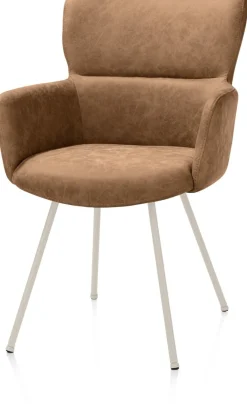 Sage, armstoel 4-pootjes creme - stof Oregon - Desert