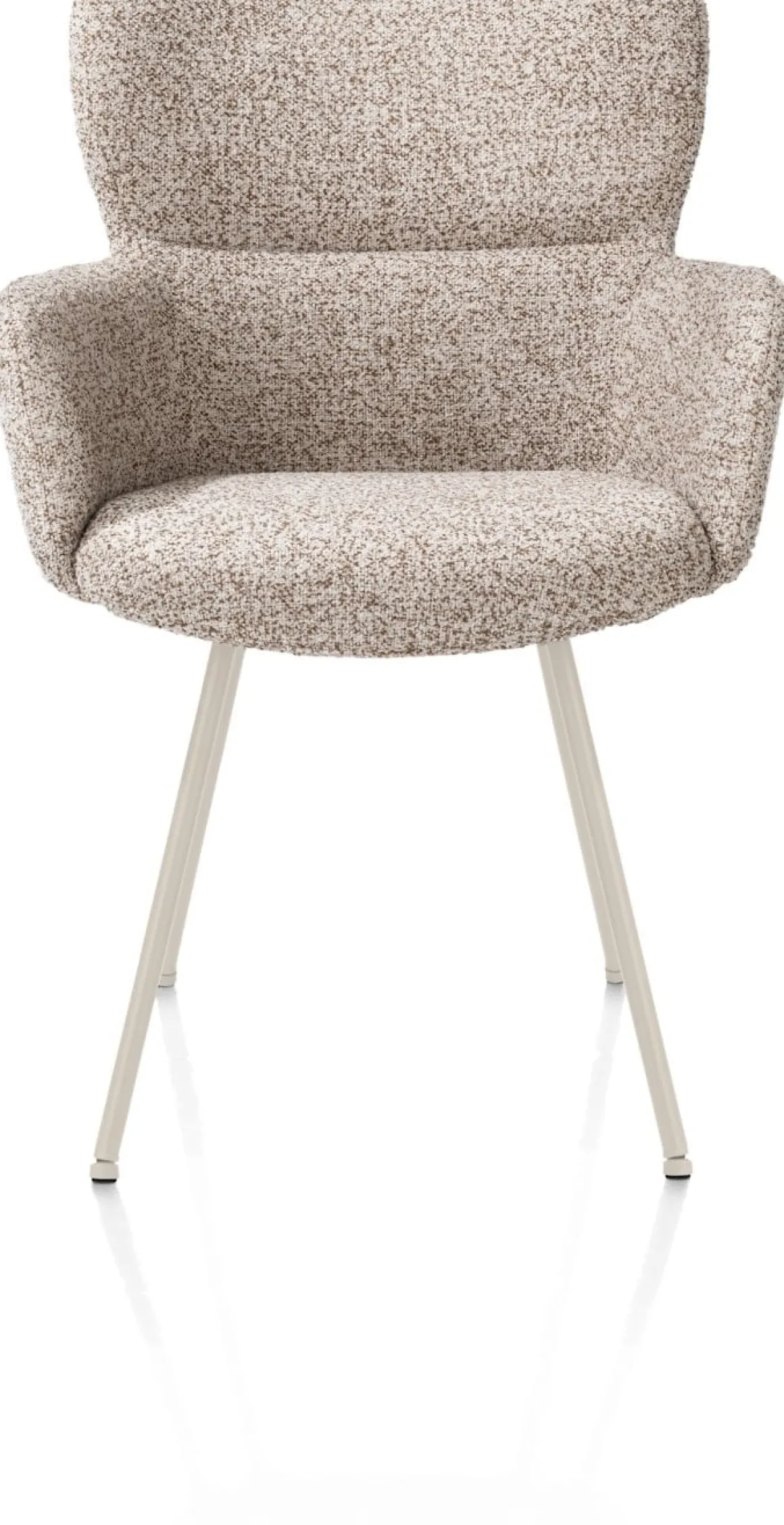 Sage, armstoel 4-pootjes creme - stof Luton - koper