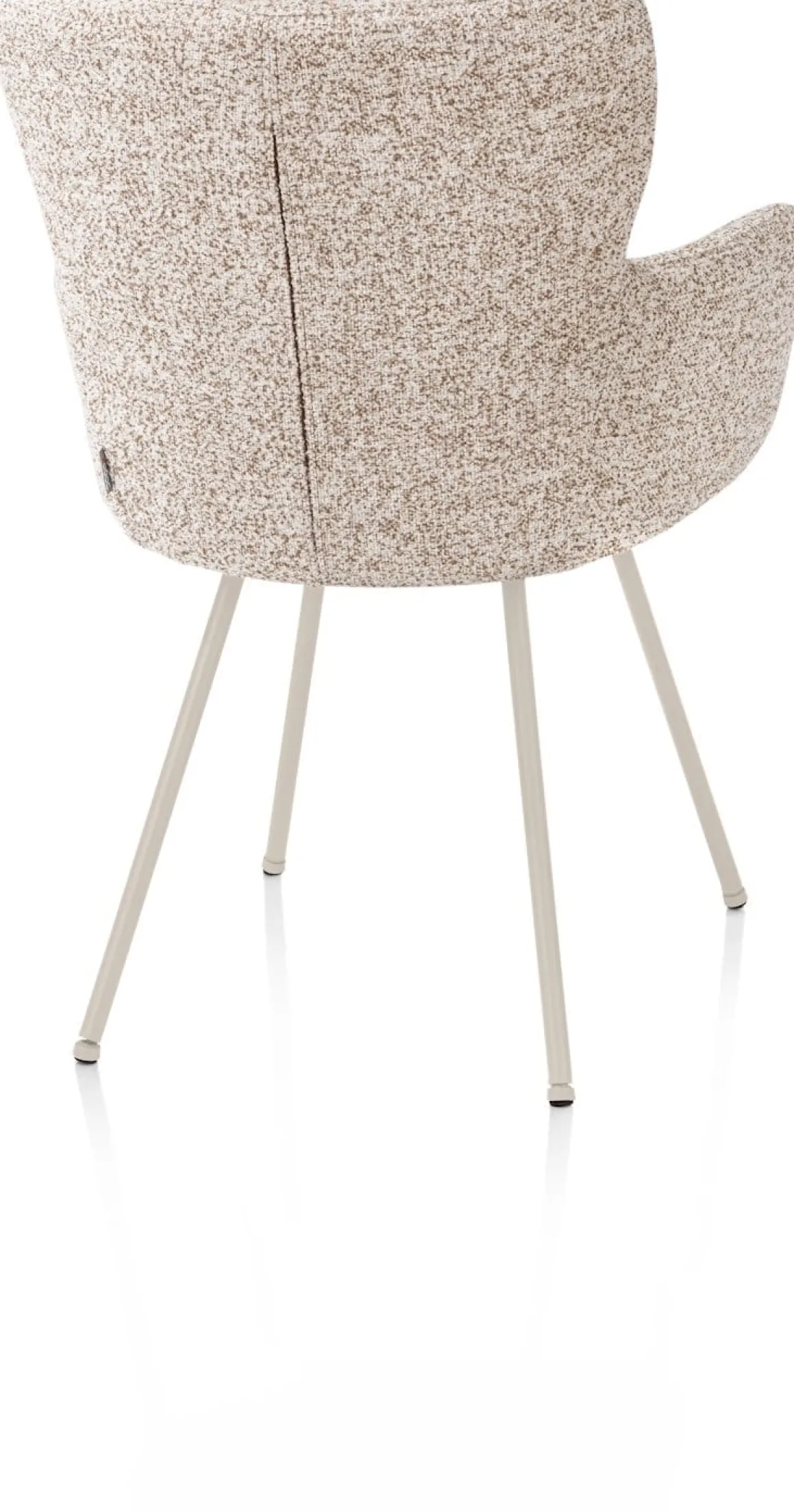 Sage, armstoel 4-pootjes creme - stof Luton - koper