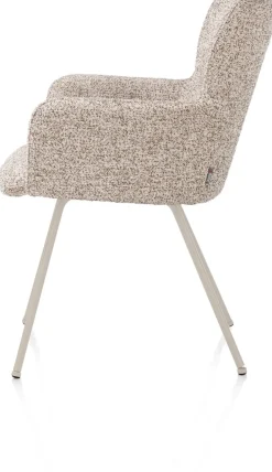 Sage, armstoel 4-pootjes creme - stof Luton - koper