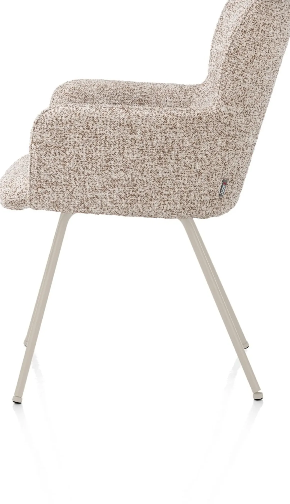 Sage, armstoel 4-pootjes creme - stof Luton - koper