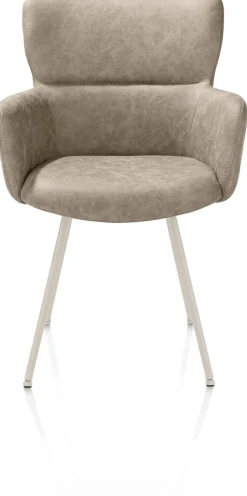 Sage, armstoel 4-pootjes creme - stof Oregon - beige