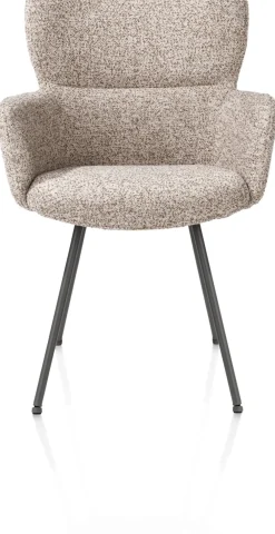 Sage, armstoel 4-pootjes graphiet - stof Luton - koper